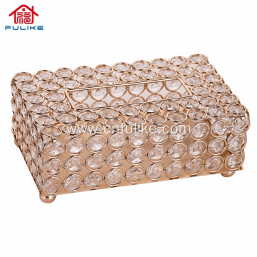 Light Luxury Crystal Art Tissue Box Creative Napkin Carton Storage Box of Living Room Desk Decorations